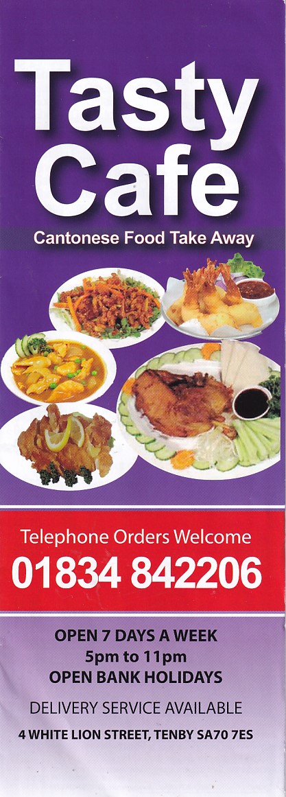 Tasty Cafe Cantonese menu tenby